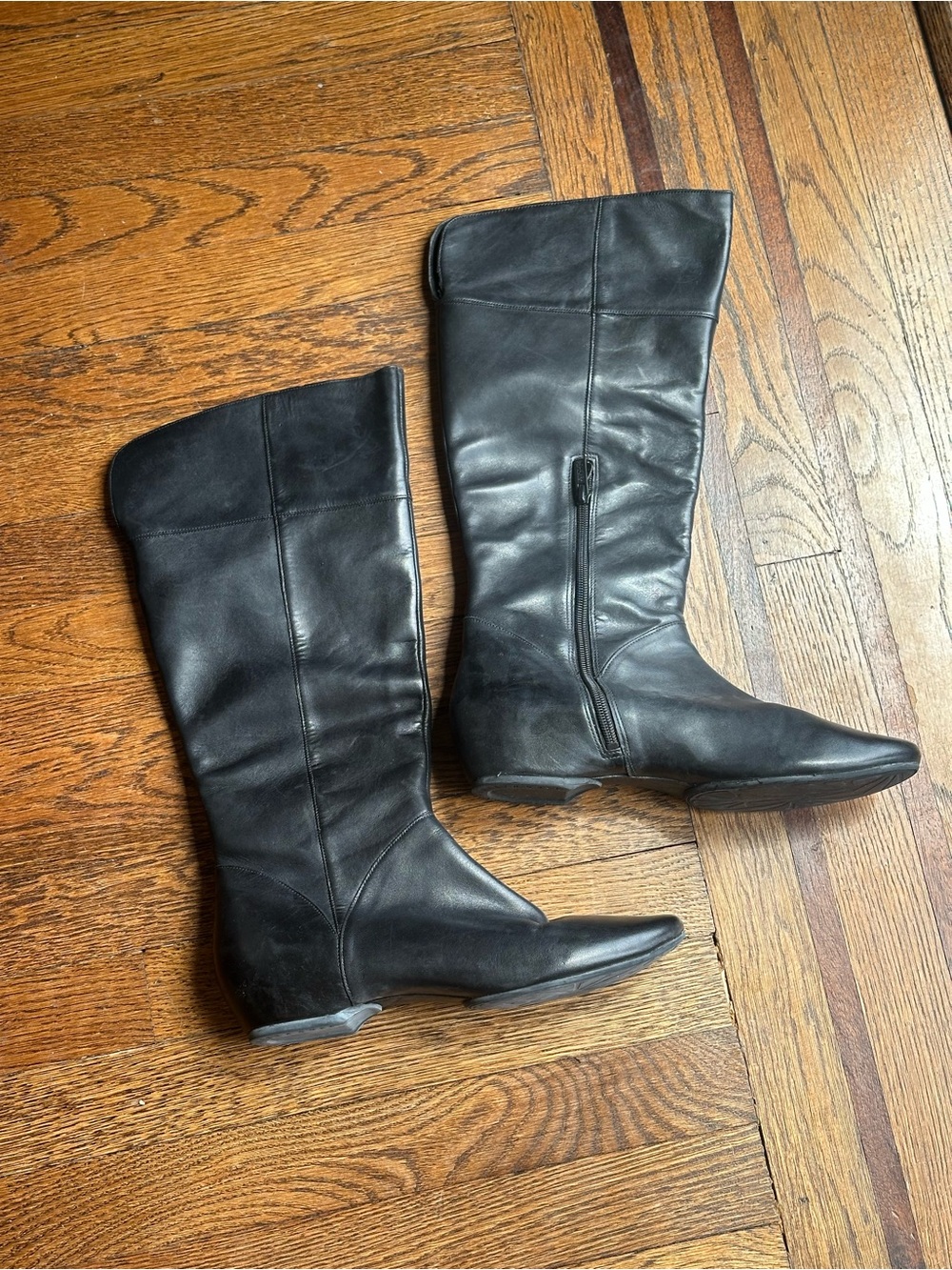 Kenneth Cole Black Leather Knee Boots (women’s 9.5)